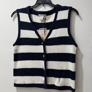 Stripped Sleeveless Cropped Vest
